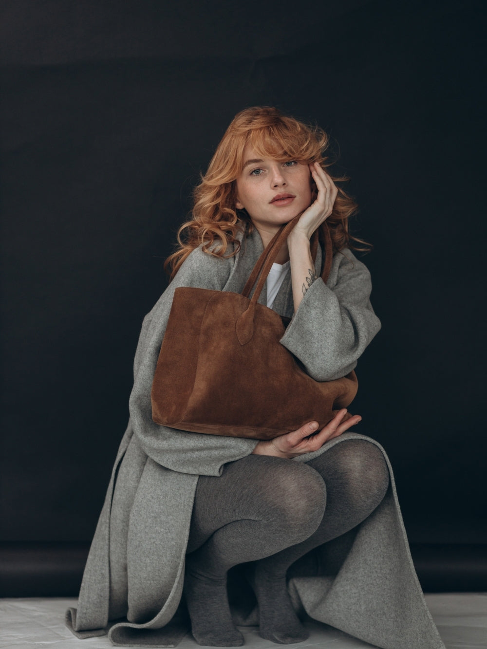 Шкіряна сумка Business Tote - замша