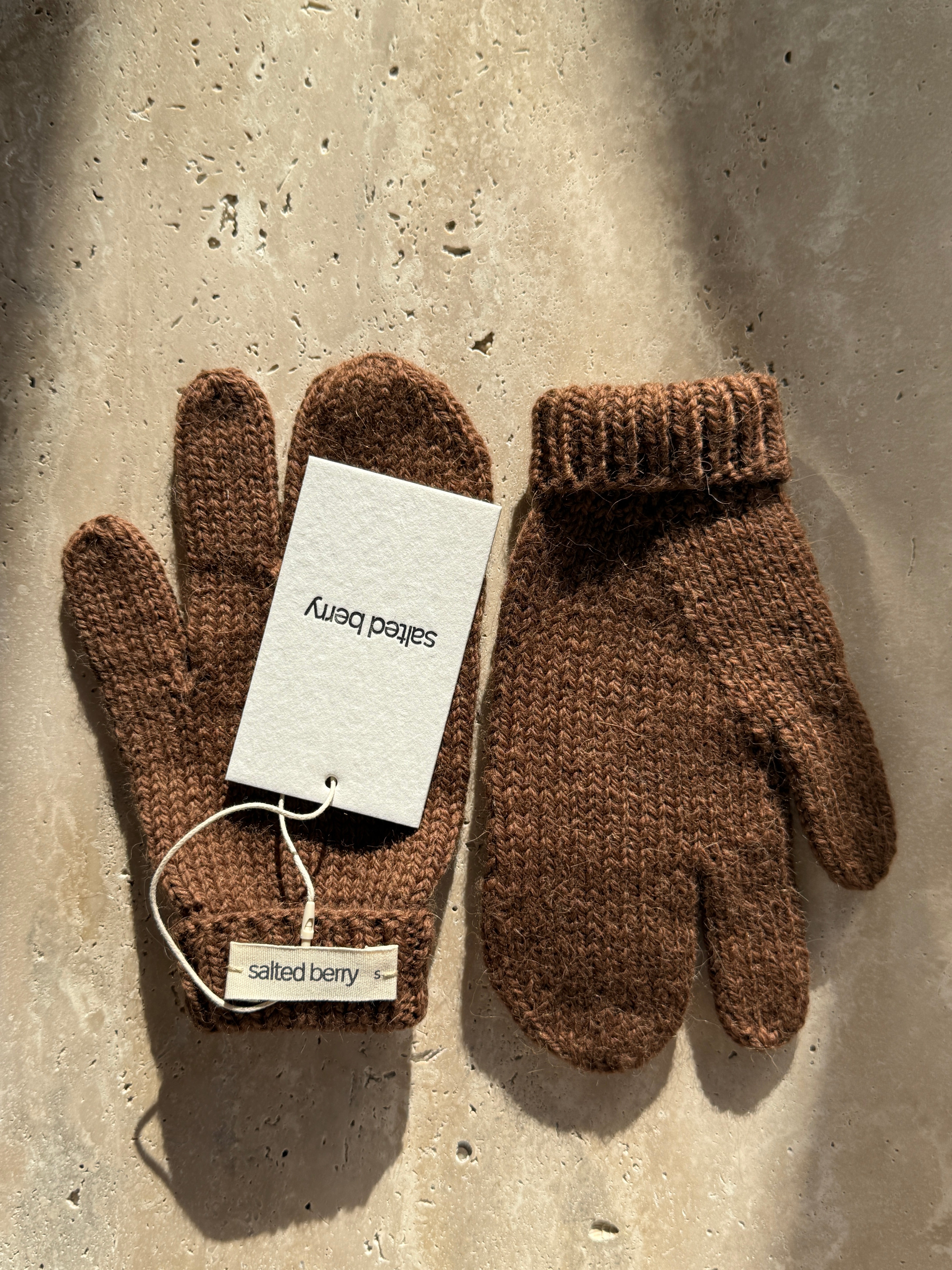 Рукавиці коричневі з натуральної вовни